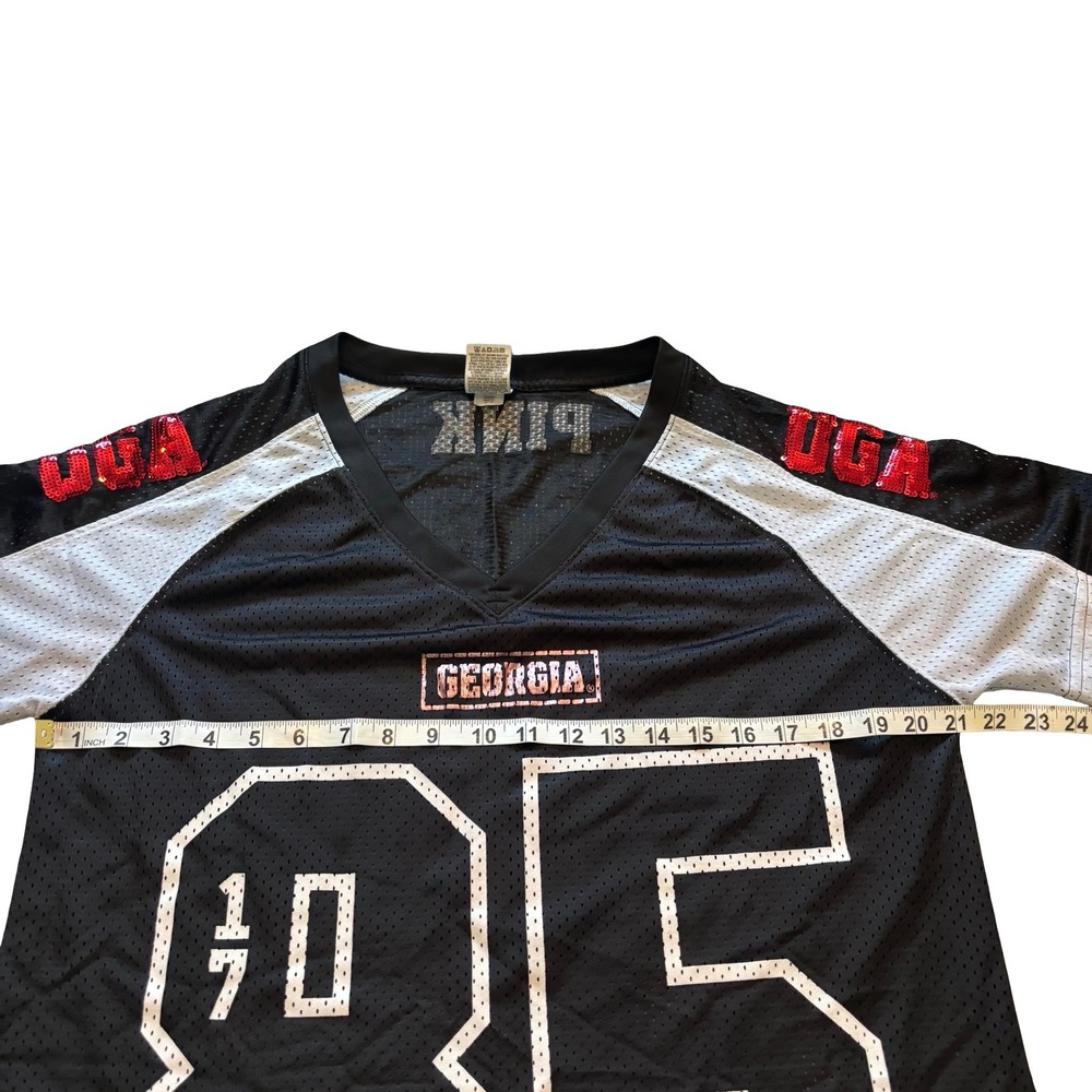 Victoria's Secret PINK Georgia Bulldogs UGA Mesh Football Jersey Black Large - Picture 8 of 9
